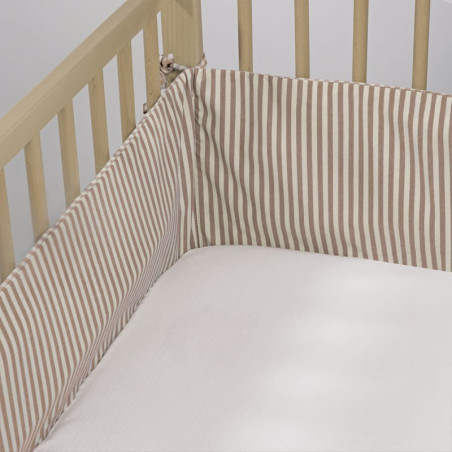 Walking Mum Protector cuna 120x60 cm Praliné Vichy - Rayas Moka