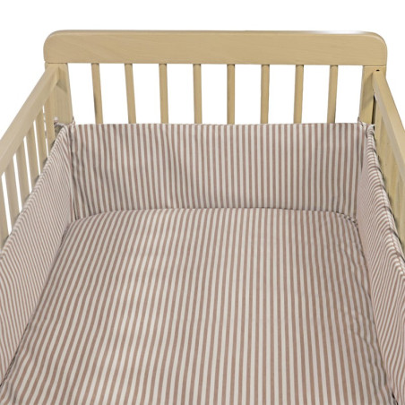 Walking Mum Protector cuna 120x60 cm Praliné Vichy - Rayas Moka