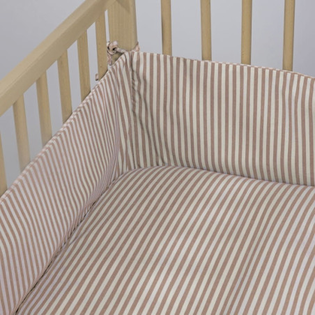 Walking Mum Protector cuna 120x60 cm Praliné Vichy - Rayas Moka