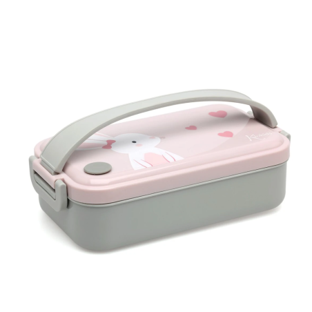 Kiokids Caja almuerzo acero inoxidable conejito rosa 550 ml