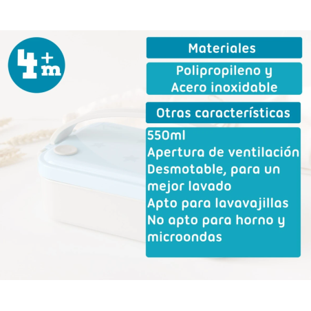 Kiokids Caja almuerzo acero inoxidable dinosaurio 550 ml