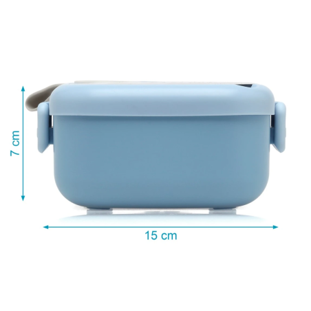 Kiokids Caja almuerzo azul con cuchara 750 ml