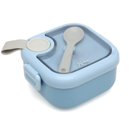 Kiokids Caja almuerzo azul con cuchara 750 ml