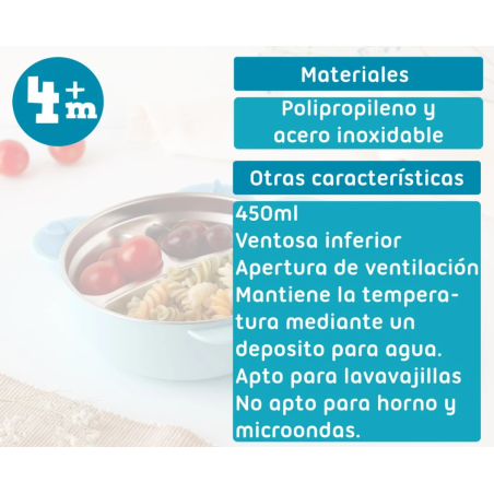 Kiokids Termo para alimentos en acero inoxidable azul