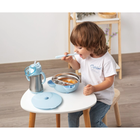 Kiokids Termo para alimentos en acero inoxidable azul