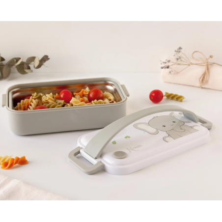 Kiokids Caja almuerzo acero inoxidable elefante 550 ml