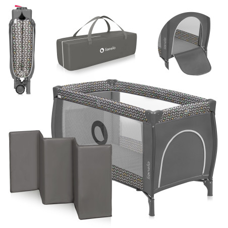 Lionelo Cuna de Viaje 2en1 Sven Plus | Grey Scandi