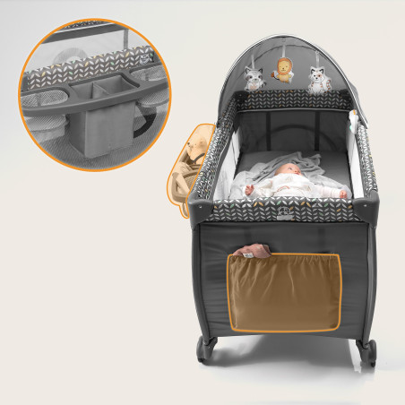 Lionelo Cuna de Viaje 2en1 Sven Plus | Grey Scandi