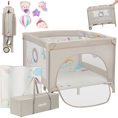 Lionelo Parque multifuncional Mille Plus Grey Beige