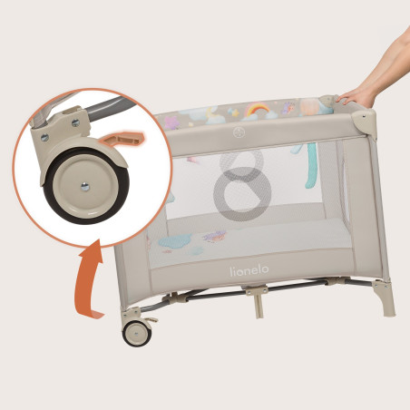 Lionelo Parque multifuncional Mille Plus Grey Beige