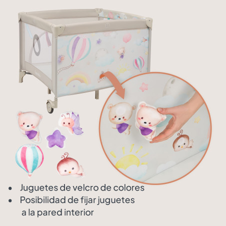 Lionelo Parque multifuncional Mille Plus Grey Beige