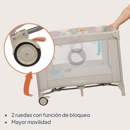 Lionelo Parque multifuncional Mille Plus Grey Beige