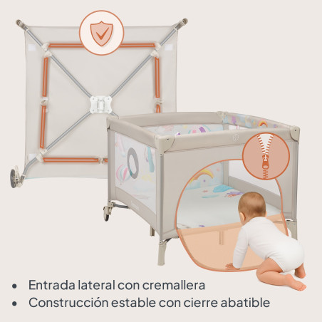 Lionelo Parque multifuncional Mille Plus Grey Beige