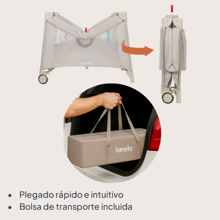 Lionelo Parque multifuncional Mille Plus Grey Beige