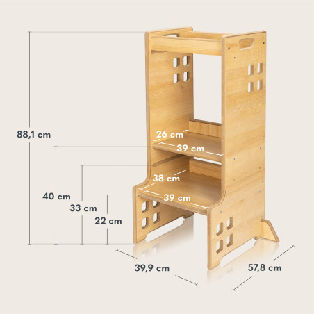 Lionelo Torre de aprendizaje Montessori natural madera