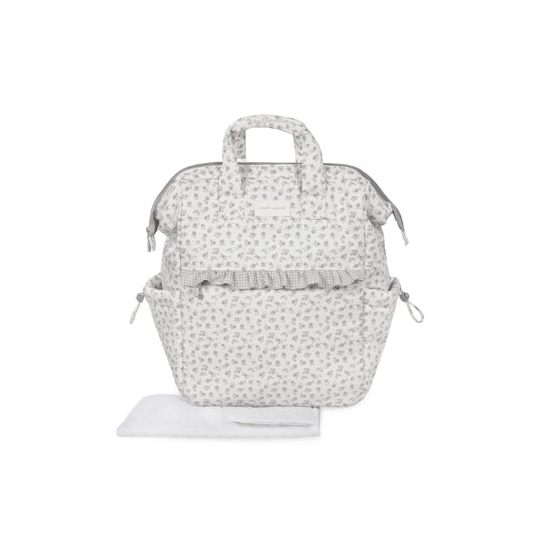 Pasito a pasito Mochila Little Bloom Flor Gris