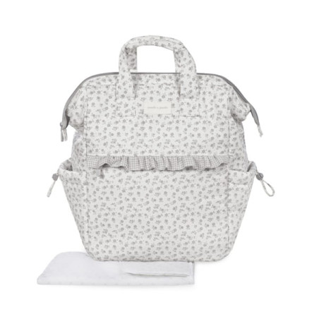 Pasito a pasito Mochila Little Bloom Flor Gris