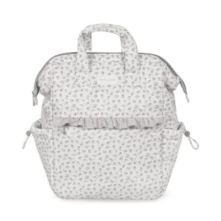 Pasito a pasito Mochila Little Bloom Flor Gris