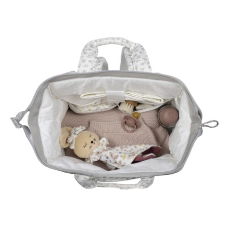Pasito a pasito Mochila Little Bloom Flor Gris