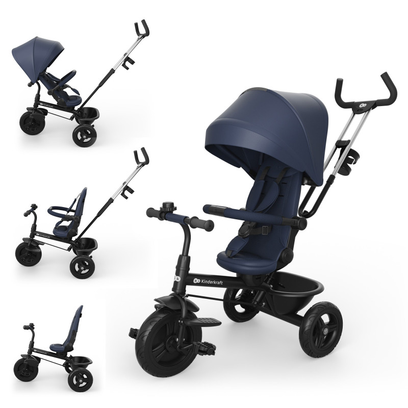 Kinderkraft Triciclo ASTON 2 PLUS 6 en 1 navy blue