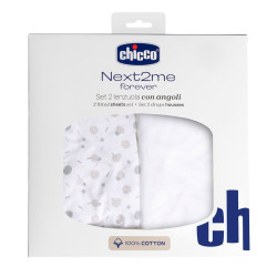 Chicco Conjunto 2 sábanas bajeras Chicco Next2Me Forever Confeti