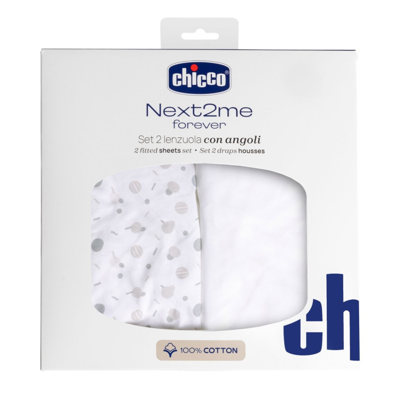Chicco Conjunto 2 sábanas bajeras Chicco Next2Me Forever Confeti