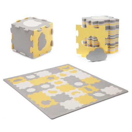Kinderkraft Alfombra puzzle 3D LUNO SHAPES amarillo