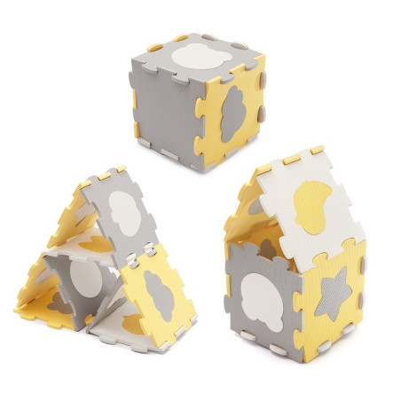Kinderkraft Alfombra puzzle 3D LUNO SHAPES amarillo