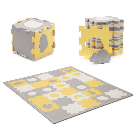 Kinderkraft Alfombra puzzle 3D LUNO SHAPES amarillo