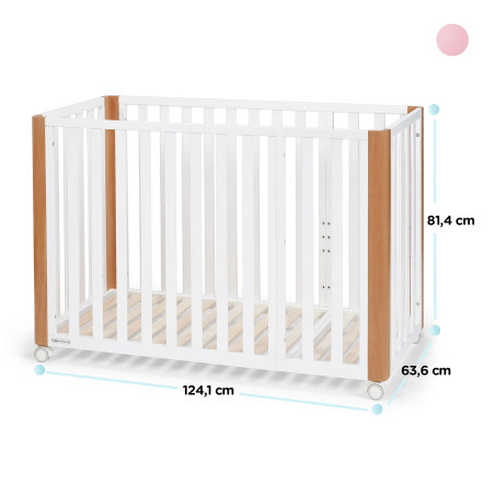 Kinderkraft Cuna de bebé 4 en 1 KOYA madera - blanco
