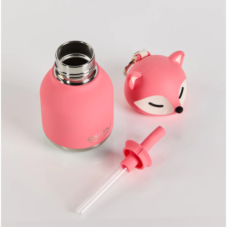 Asobu Mini botella termo Bestie Zorro rosa 200ml