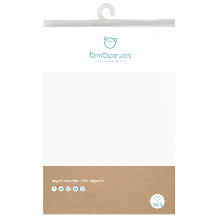 Bimbidreams Bajera minicuna algodon 100% Basics (Blanco (50x80-90))