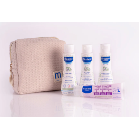 Mustela Neceser con 4 productos formato viaje Beige