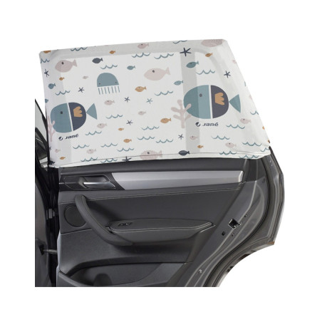 Jané Parasol para el coche Window Sock XL 2 uds. Lazuli Blue estampado