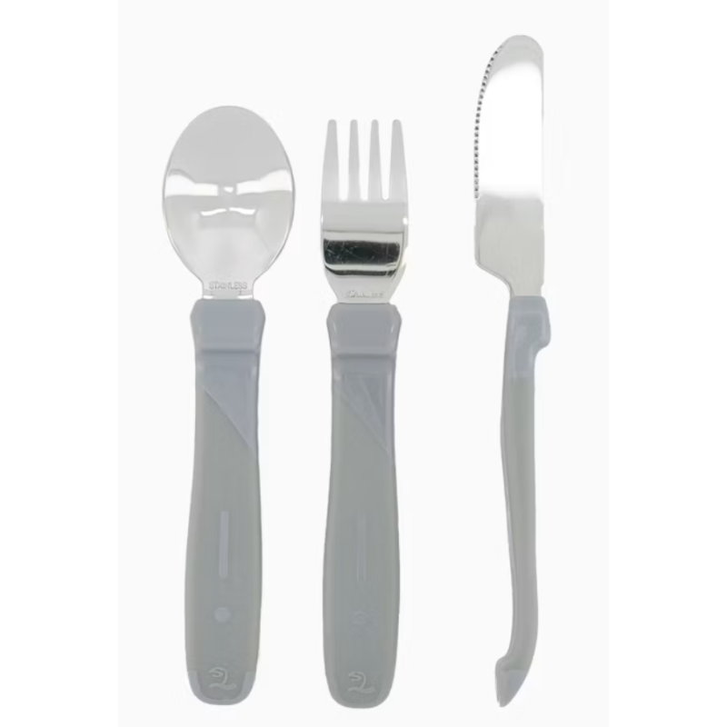 Twistshake Cubiertos de aprendizaje 12 meses+ gris