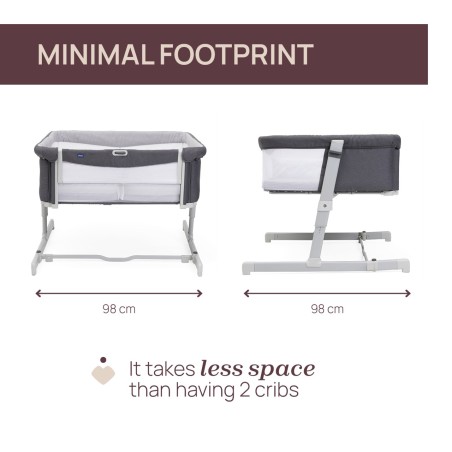 Chicco Cuna de colecho gemelar Next2Me Twins Magnet Grey