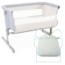 Chicco Cuna de Colecho Next2Me + REGALO Textil 4 piezas | Grey gris