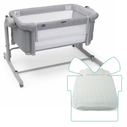 Chicco Cuna de Colecho Next2Me Magic Evo + REGALO Textil 4 piezas | Grey Mist