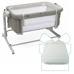 Chicco Cuna de Colecho Next2Me Magic Evo + REGALO Textil 4 piezas | Desert Taupe