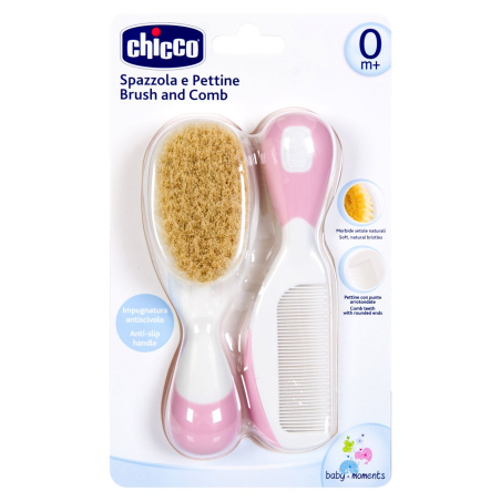 Chicco Cep.-Peine Nylon Rosa P/Nat.