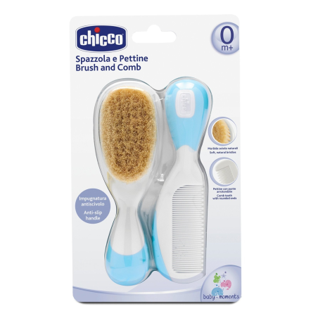Chicco Cepillo+Peine Pelo Nat.Azul