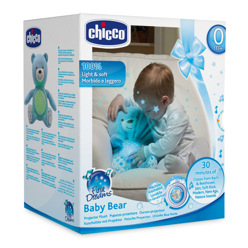 Chicco - Peluche proyector Baby Bear en azul
