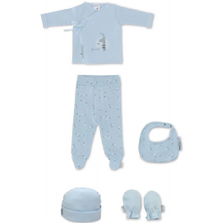 Bimbi Set Ropa Bebé Jirafa Azul 5 p.