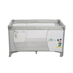 Cuna Viaje Mickey Geo Gris