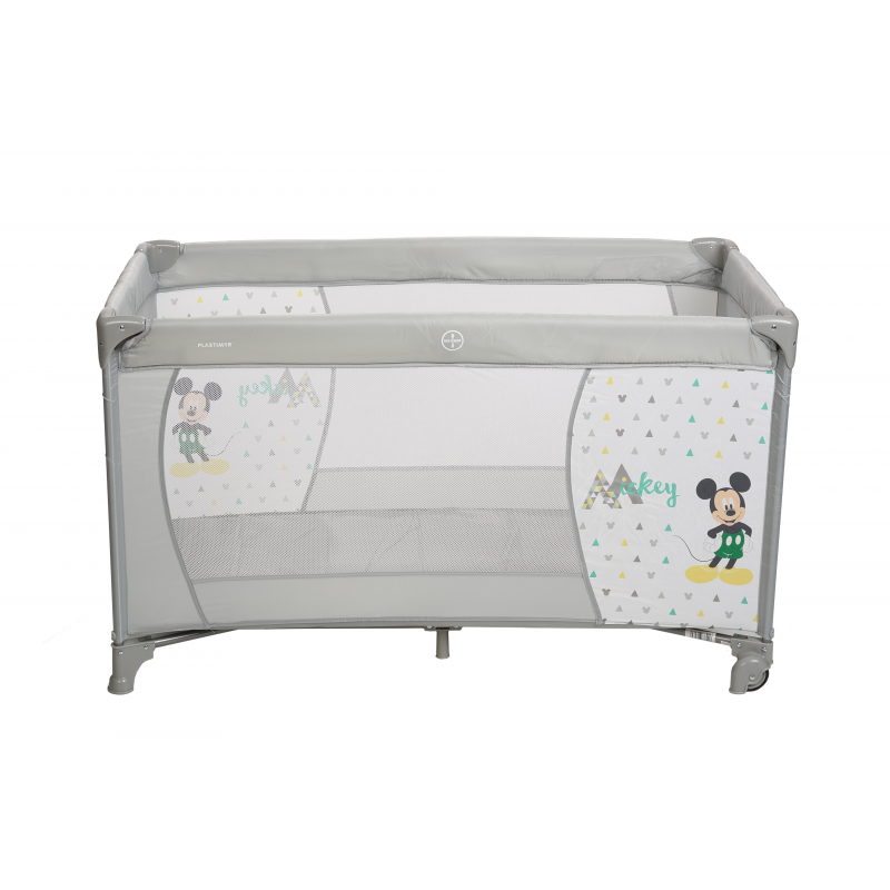 Cuna Viaje Mickey Geo Gris